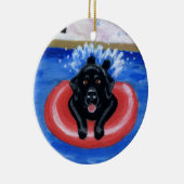 Pool Party Labradors Schilderversiering Keramisch Ornament (Rechts)