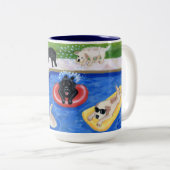 Pool Party Labradors Tweekleurige Koffiemok (Voorkant rechts)