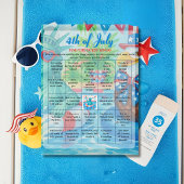 Pool Party lady liberty 4th of July Bingo  game  Feestdagenkaart