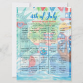 Pool Party lady liberty 4th of July Bingo  game  Feestdagenkaart (Voorkant)