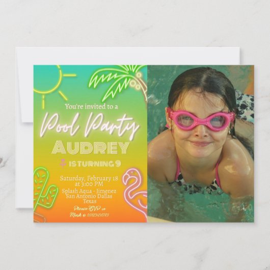 Pool Party - Landschap Kaart (Voorkant)