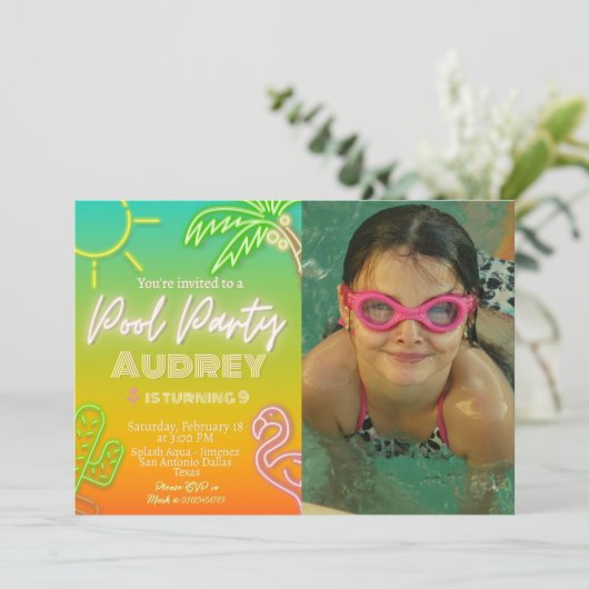 Pool Party - Landschap Kaart (Staand voorkant)