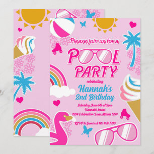 Pool Party Malibu Beach Verjaardag Meisje Doll zom Kaart