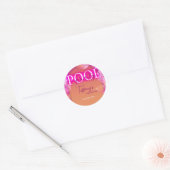 Pool Party Malibu Verjaardag Ronde Sticker (Envelop)