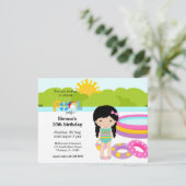 Pool Party-meisje Kaart (Staand voorkant)