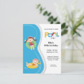 Pool Party (meisje) Kaart (Staand voorkant)