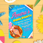 Pool Party Meisje Uitnodiging