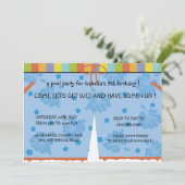 Pool party - meisjes verjaardagsuitnodiging kaart (Staand voorkant)