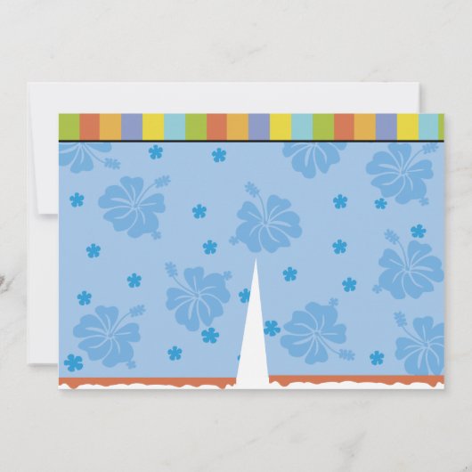 Pool party - meisjes verjaardagsuitnodiging kaart (Achterkant)