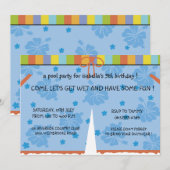 Pool party - meisjes verjaardagsuitnodiging kaart (Voorkant / Achterkant)