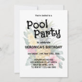 Pool Party Modern Summer Birthday Kaart (Voorkant)