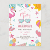 Pool Party | Moderne zomerdag met gemarmerde verja Briefkaart (Voorkant)