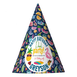 Pool Party | Moderne zomerdag met gemarmerde verja Feesthoedjes