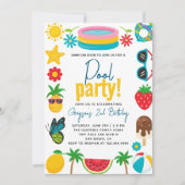 Pool Party | Moderne zomerdag met gemarmerde verja Kaart