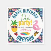 Pool Party | Moderne zomerdag met gemarmerde verja Servet (Voorkant)