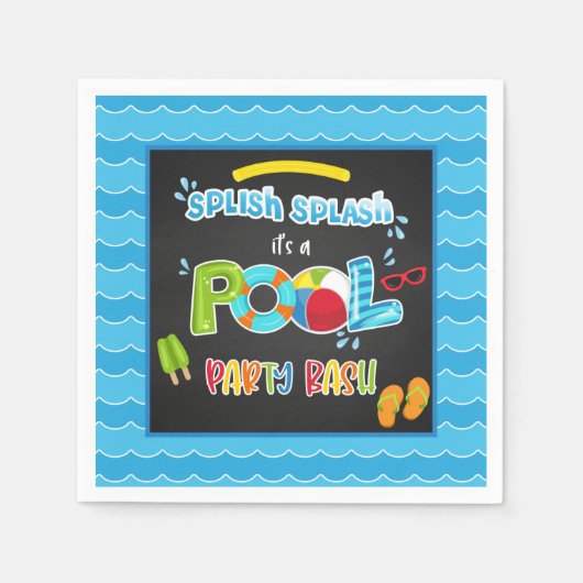 Pool Party Napkin - Boy BL Servet (Voorkant)