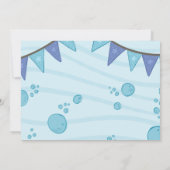 Pool party narwhal verjaardagsfoto kaart (Achterkant)