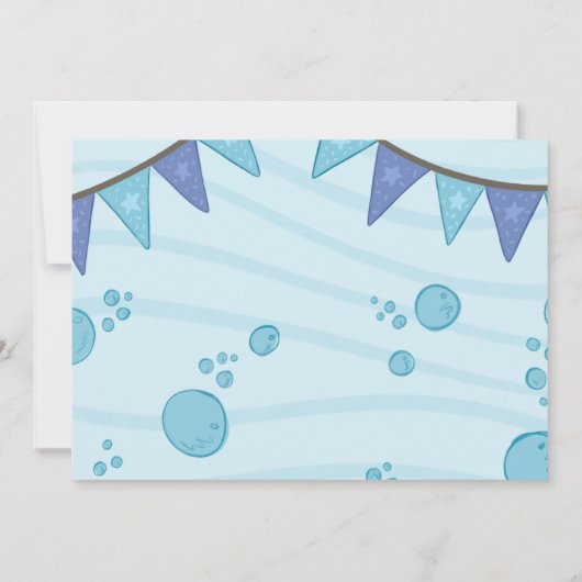 Pool party narwhal verjaardagsfoto kaart (Achterkant)