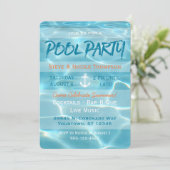 Pool Party Nautical Summer Aqua Oranje en White Kaart (Staand voorkant)