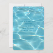 Pool Party Nautical Summer Aqua Oranje en White Kaart (Achterkant)