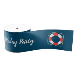 Pool Party Navy Gros Grain Ribbon Grosgrain Lint