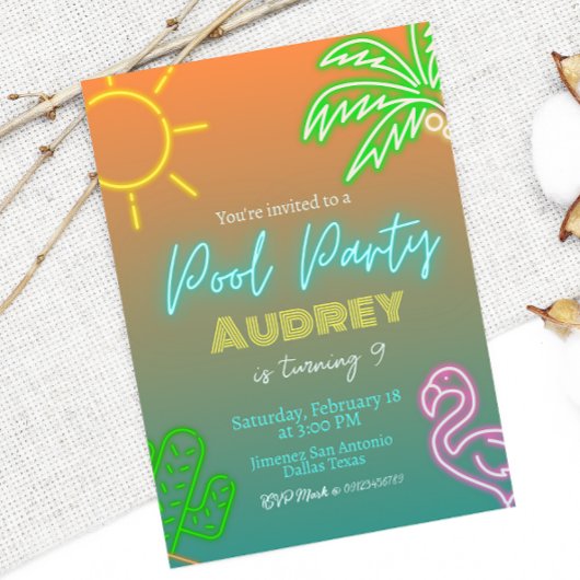 Pool Party Neon Kaart