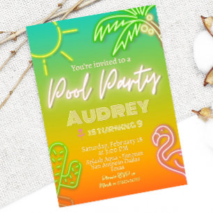 Pool Party Neon Tropical Kaart