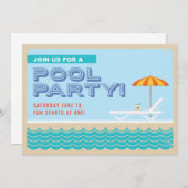  Pool Party nodigt uit Kaart (Voorkant / Achterkant)