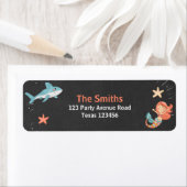 Pool Party of Shark or Mermaid Return Address Labe Etiket (Insitu)