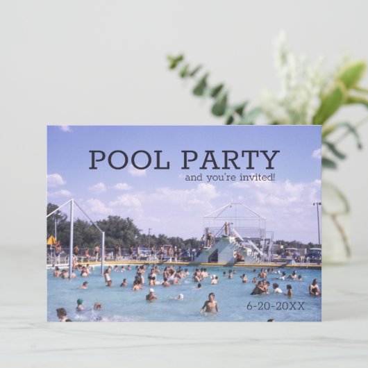 Pool Party-ondereeuws Retro-trainingspakken Kaart (Staand voorkant)