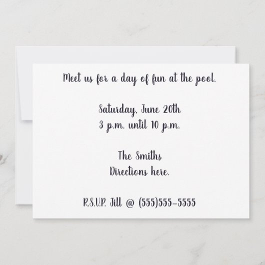 Pool Party-ondereeuws Retro-trainingspakken Kaart (Achterkant)