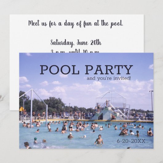 Pool Party-ondereeuws Retro-trainingspakken Kaart (Voorkant / Achterkant)