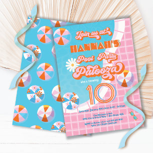 Pool Party Palooza Hippie Birthday Kaart