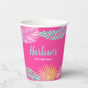 Pool Party Paper Cups   Tropische Party Cups Papieren Bekers