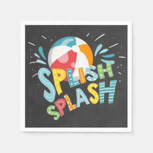 Pool Party Paper Napkins Birthday Splish Splash Servet