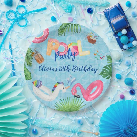 Pool Party Papieren Bordje (Feest)