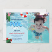 Pool Party Photo, fun Summer Birthday Kaart (Voorkant)