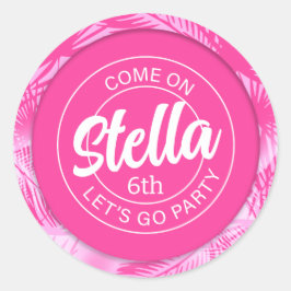 Pool Party Pink Doll Ronde Sticker