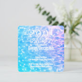 Pool Party pool Birthday Party Beach Party Modern Kaart (Staand voorkant)