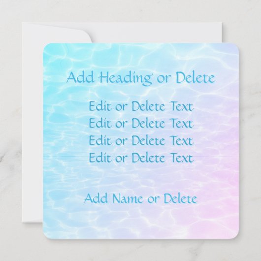 Pool Party pool Birthday Party Beach Party Modern Kaart (Achterkant)