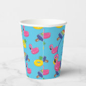 Pool Party Pool Floats Patroontje Gepersonaliseerd Papieren Bekers (Rechts)