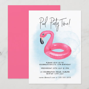 Pool Party Pool Pink Flamingo Elke dag van de zond Kaart