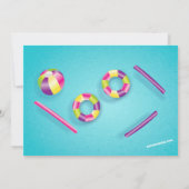 Pool Party Pool Toys Birthday Uitnodiging (Achterkant)