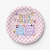 Pool Party Preppy Varsity Patch Verjaardagsfeestje