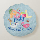 Pool Party Rond Kussen (Achterkant)