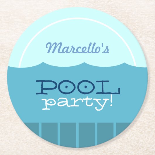 Pool Party Ronde Kartonnen Onderzetter (Voorkant)