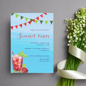 Pool party rood drink blauw water kaart