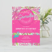 Pool Party Roze Strand Kaart (Staand voorkant)