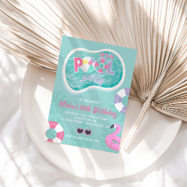 Pool Party roze zwembad drijver Zomer Verjaardag Kaart