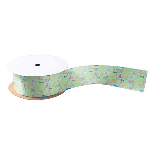 Pool Party Satin Ribbon in Green Satijnen Lint (Spoel)